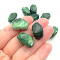 Бусина Акрил, камушек 21*13мм; зелёный