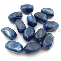 Бусина Акрил, камушек 21*13мм; синий 