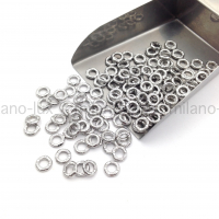 10 штук - Спейсер "Рифлёное кольцо" 6мм; цвет платина