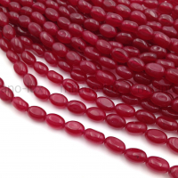 Халцедон "галька" 10*5мм, цвет Гранат; нить 38см 