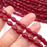 Халцедон "галька" 10*5мм, цвет Гранат; нить 38см 