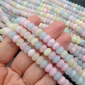 Халцедон рондель 5*8мм, нежный Берилл микс; нить 38см