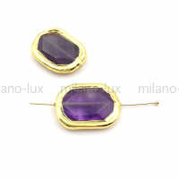 Бусина прямоугольная с натуральным Аметистом