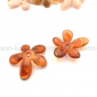 Бусина элемент Цветок из акрила, Янтарный цвет