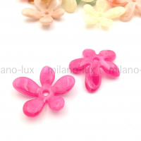 Бусина элемент Цветок из акрила, Фуксия цвет