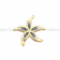 Крупная Подвеска Звезда графитово-белая из стали; цвет золото