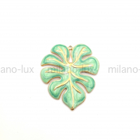 Крупная Подвеска Лист Монстеры из стали; цвет золото