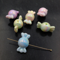 Бусина Конфета 21*12мм, акрил; Голубая