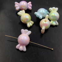 Бусина Конфета 21*12мм, акрил; Розовая