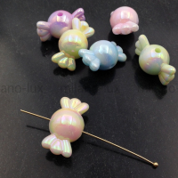 Бусина Конфета 21*12мм, акрил; Персиковая