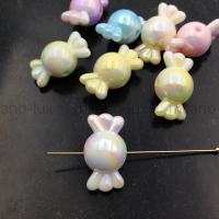 Бусина Конфета 21*12мм, акрил; Перламутровая