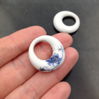 Подвеска керамика Гжель, кольцо 25мм