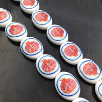 Бусина Керамическая овальная Гранат, 21*17мм