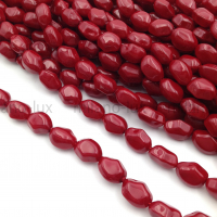 Бусины Майорка, форма камень 11*9мм, глубокий Красный цвет; нить 39см