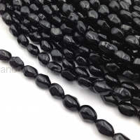 Бусины Майорка, форма камень 11*9мм, Чёрный цвет; нить 39см