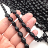 Бусины Майорка, форма камень 11*9мм, Чёрный цвет; нить 39см