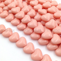 Сердце Майорка 13*15мм, цвет розовый Коралл; 10 бусин