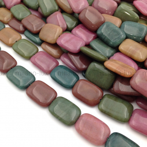 Халцедон, тёмный Микс цветов, бусины 13*18мм; 10 бусин 