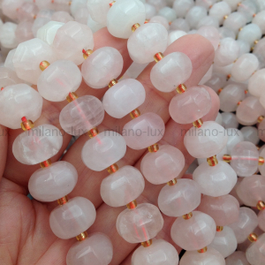 5 бусин Натурального Розового Кварца, тыква 12.5*9мм