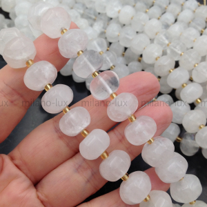 5 бусин Натурального Горного Хрусталя, тыква 12.5*9мм