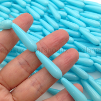 Пара Бусин Майорка капля 29*8мм, Голубой цвет