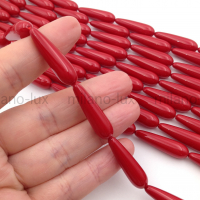 Пара Бусин Майорка капля 29*8мм, Красный цвет