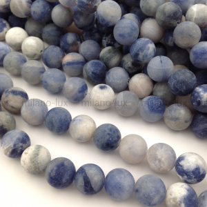 Бусины Натуральный матовый Содалит, шар 10.5мм; нить 37см