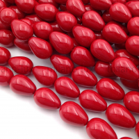 Бусины Майорка Капля 10*14мм, цвет Красный; нить 39см
