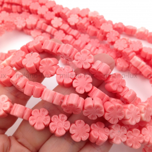 Бусина Цветок из прессованного Коралла, 10мм