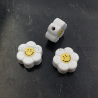 Бусина Ромашка Улыбка (smile) двухсторонняя, керамика