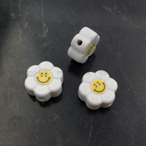 Бусина Ромашка Улыбка (smile) двухсторонняя, керамика