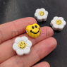 Бусина Ромашка Улыбка (smile) двухсторонняя, керамика