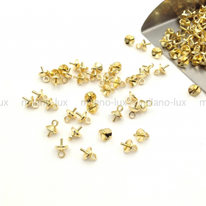 10 штук Бейл-пин для вклейки 7*5мм; цвет золото 