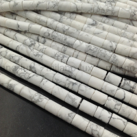 Говлит натуральный Колонна 8*6мм (кахолонг); нить 38см