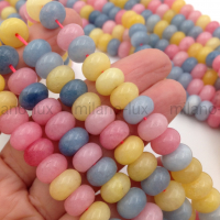 Халцедон рондель 6*10мм, яркий Карамельный микс; нить 38см