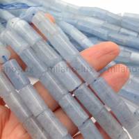 Бусины Халцедон (кварц) Голубой, Колонна 16*8мм; 10 бусин 