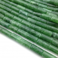 Бусины Халцедон (кварц) Зелёный, Колонна 16*8мм; 10 бусин 