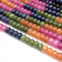 Бусины Кварца, цвет Турмалин, Рондель гранёный 8*5мм; нить 38см