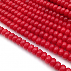 Бусины Кварца, цвет Красный, Рондель 8*5мм; нить 38см
