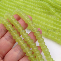 Бусины Кварца, цвет Лайм, Рондель 8*5мм; нить 38см