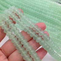 Бусины Кварца, цвет Мятный, Рондель 8*5мм; нить 38см