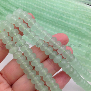 Бусины Кварца, цвет Мятный, Рондель 8*5мм; нить 38см