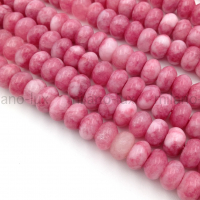 Бусины Кварца, цвет Розовый Турмалин, Рондель 8*5мм; нить 38см