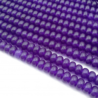 Бусины Кварца, цвет Тёмный Аметист, Рондель 8*5мм; нить 38см