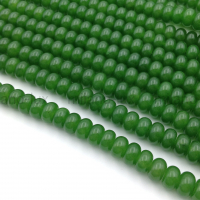 Бусины Кварца, цвет Зелёный, Рондель 8*5мм; нить 38см