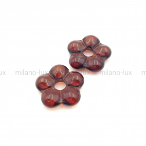 Элемент Цветок 24мм стекло, цвет Шоколадный 