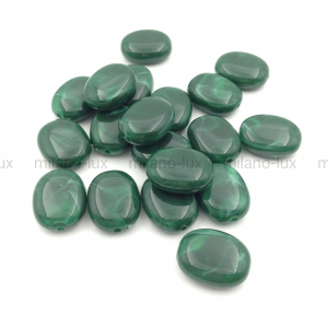 Бусина Акрил, Овальная 18*14мм; зелёная