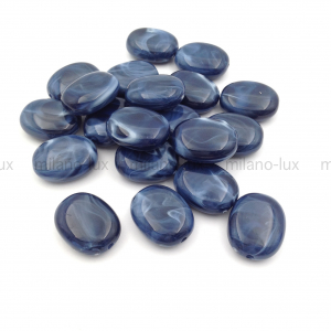 Бусина Акрил, Овальная 18*14мм; тёмный синий