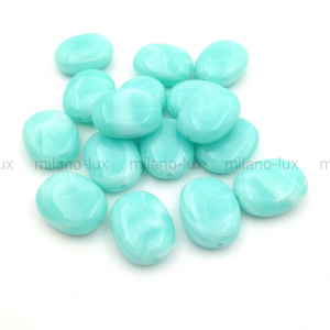 Бусина Акрил, Овальная 18*14мм; бирюзовая