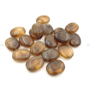 Бусина Акрил, Овальная 18*14мм; прозрачный шоколадный